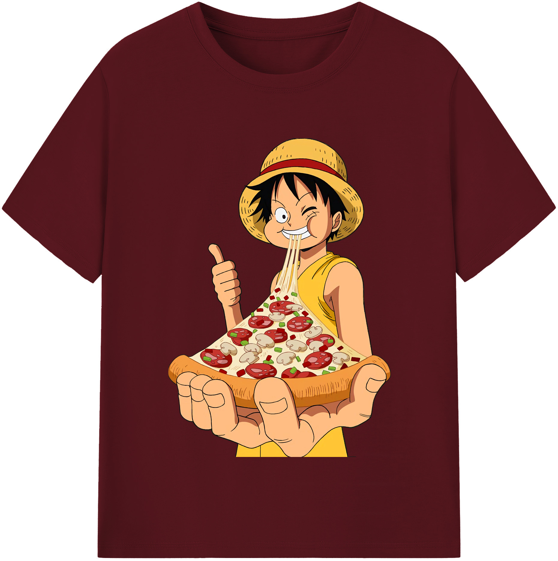 ワンピース モンキー・D・ルフィ ONE PIECE Monkey D. Luffy 綿100％半袖Tシャツ（フロントプリント）